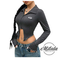 BLUSA DE PUNTO MANGA LARGA GRIS