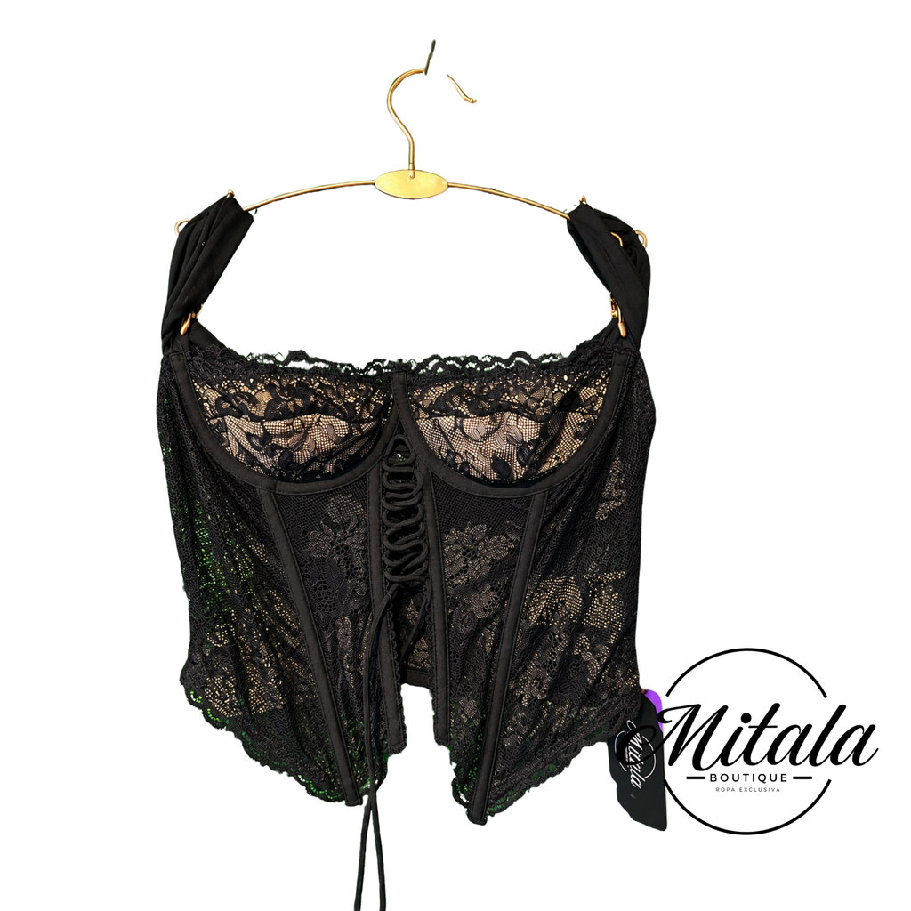 CORSET MARIPOSA NEGRO